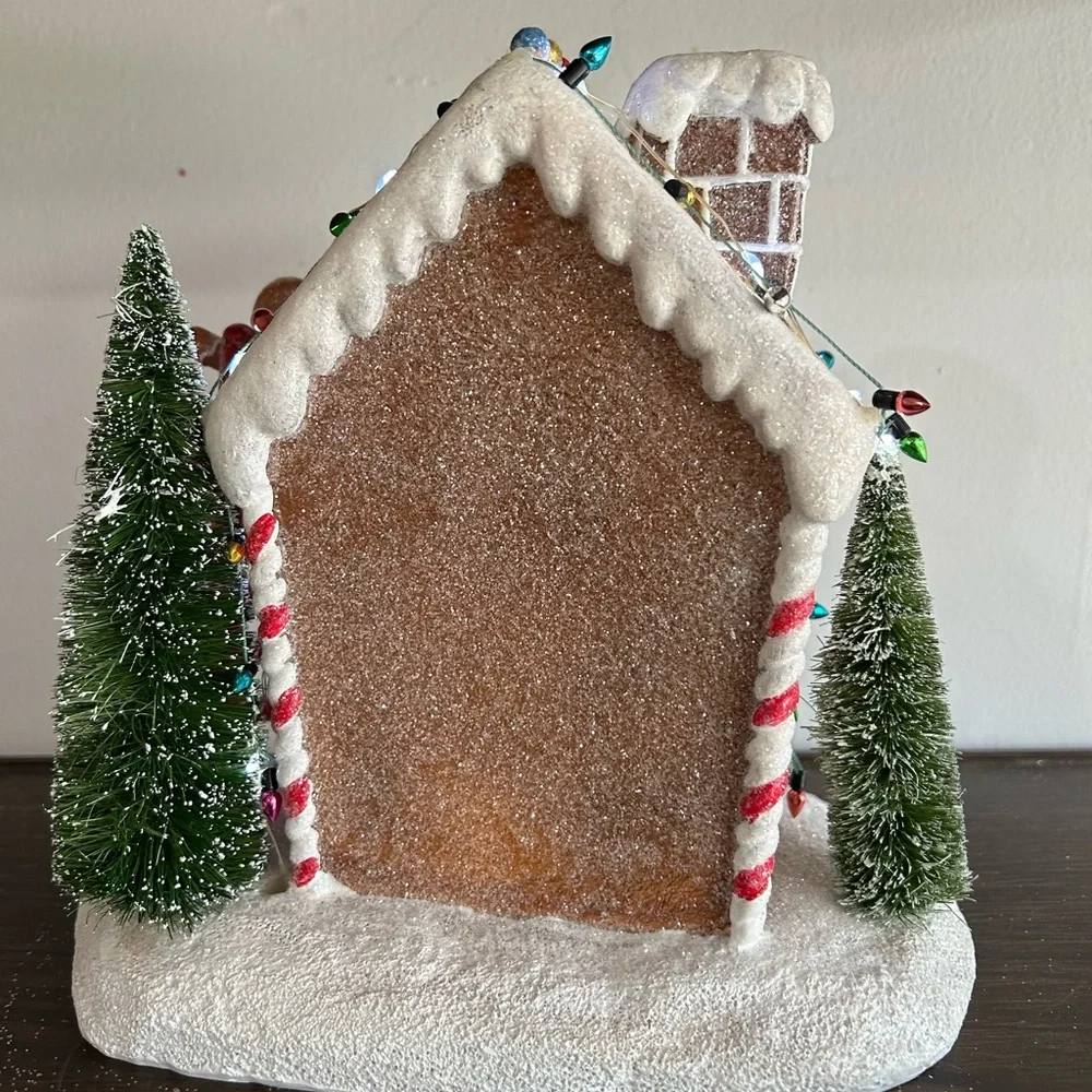 Gingerbread House Holiday Decoration with Lights by Valerie
